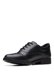 Clarks Black Multi Fit Leather Aubrie Tap Shoes - Image 4 of 7