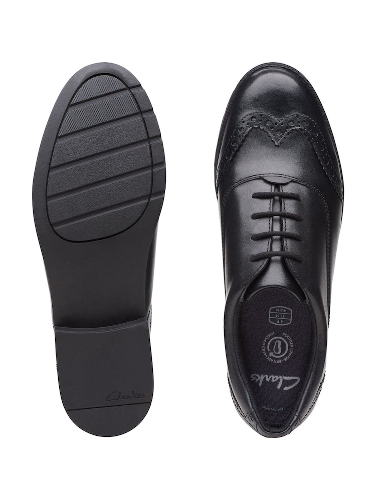 Clarks Black Multi Fit Leather Aubrie Tap Shoes - Image 7 of 7