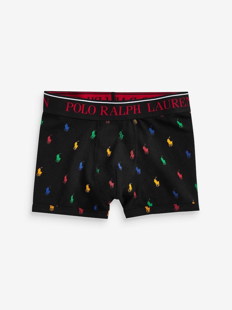 Polo Ralph Lauren Black/Grey Boys Cotton Stretch Logo Boxers 3 Pack - Image 4 of 4