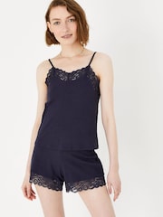 Accessorize Blue Lace Trim Vest Set - Image 1 of 4