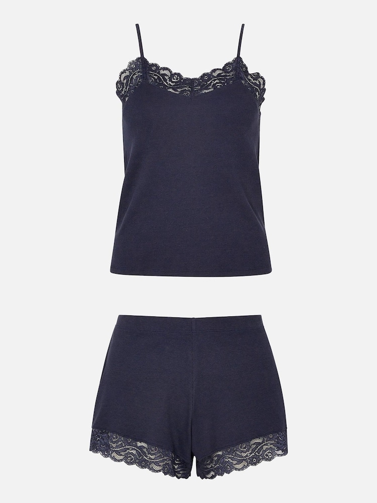 Accessorize Blue Lace Trim Vest Set - Image 4 of 4