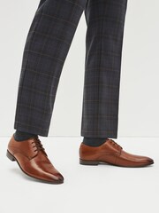 Tan Brown Leather Derby Shoes - Image 1 of 6