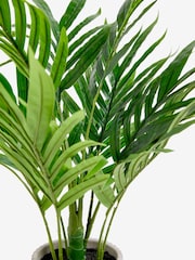Green Artificial Mini Kentia Palm Plant In Ribbed Concrete Pot - Image 3 of 3