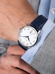 Accurist Classic Mens Blue Leather Strap Analogue Watch - Image 7 of 7
