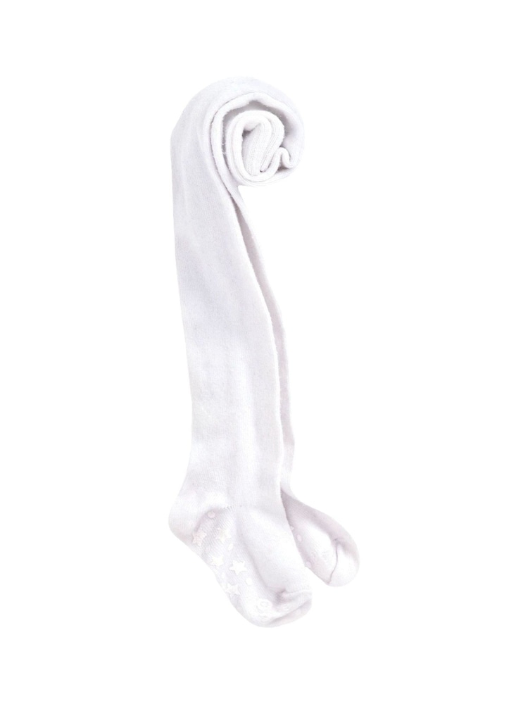 JoJo Maman Bébé White Cotton Rich Plain Tights - Image 1 of 3