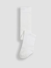 JoJo Maman Bébé White Cotton Rich Plain Tights - Image 4 of 5