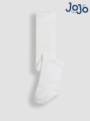 JoJo Maman Bébé White Cotton Rich Plain Tights - Image 5 of 5