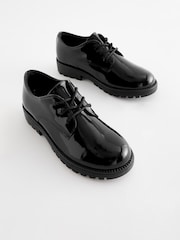 Black Patent Standard Fit (F) School Leather Lace-Up Shoes - Image 2 of 5