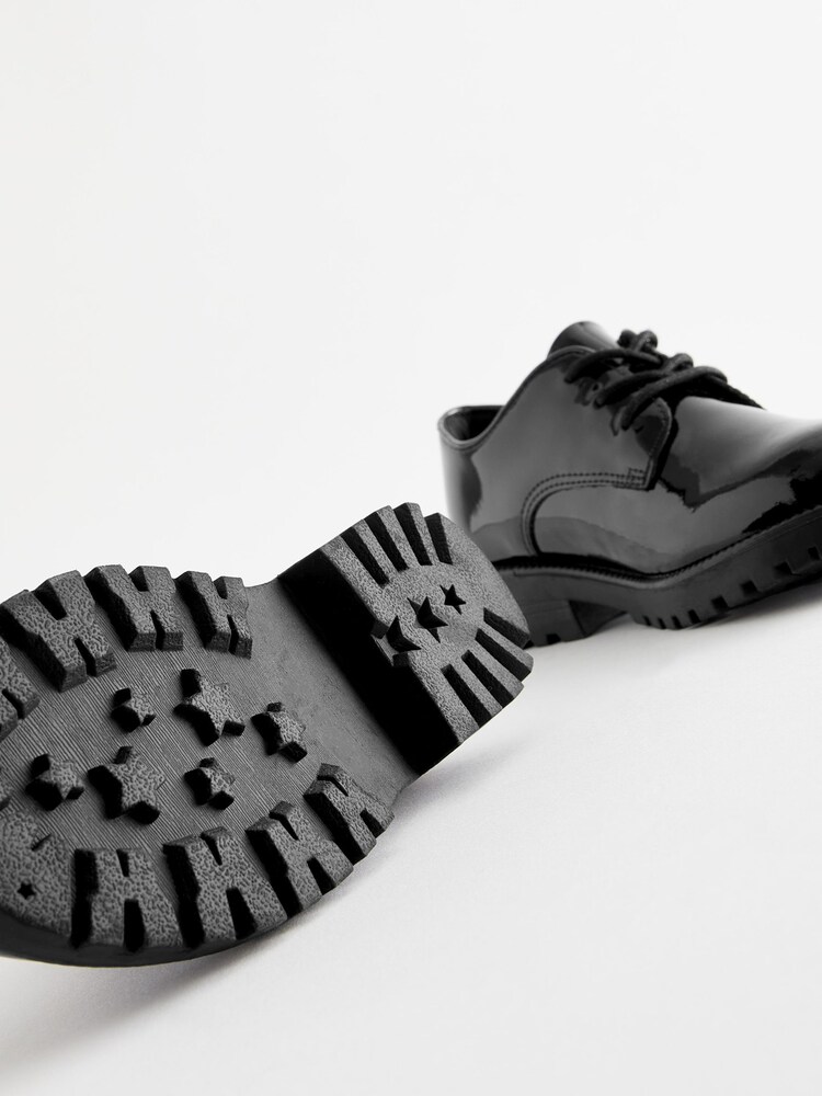 Black Patent Standard Fit (F) School Leather Lace-Up Shoes - Image 5 of 5