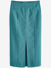 Green Textured Tailored Midi Skirt - Image 4 of 4