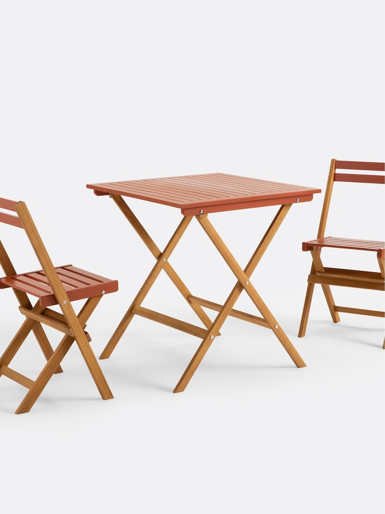 La Redoute Intérieurs 3 Piece Terracotta Dudena Foldable Garden Set in Acacia - Image 1 of 4 La Redoute Intérieurs 3 Piece Terracotta Dudena Foldable Garden Set in Acacia - Image 1 of 4