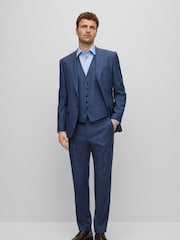 BOSS Blue Regular Fit Poplin Easy Iron Long Sleeve 100% Cotton Shirt - Image 3 of 6