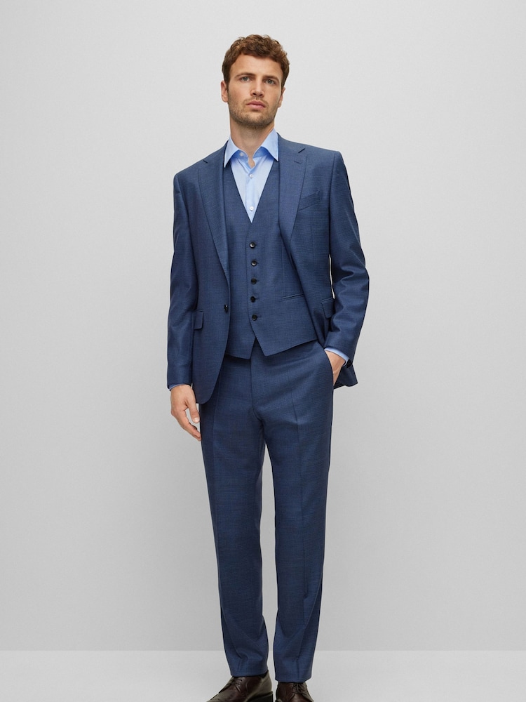 BOSS Blue Regular Fit Poplin Easy Iron Long Sleeve 100% Cotton Shirt - Image 3 of 6