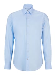BOSS Blue Regular Fit Poplin Easy Iron Long Sleeve 100% Cotton Shirt - Image 6 of 6