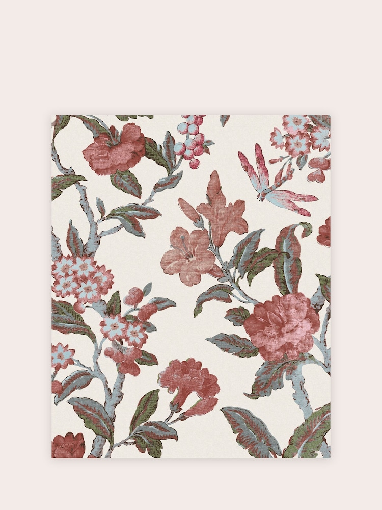 Laura Ashley Crimson Red Minera A4 Wallpaper Sample - Image 2 of 2