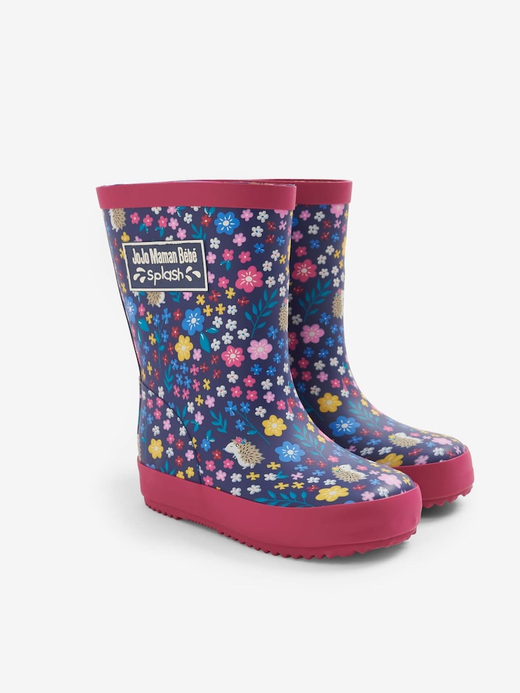JoJo Maman Bébé Navy Blue Woodland Wellies - Image 1 of 2