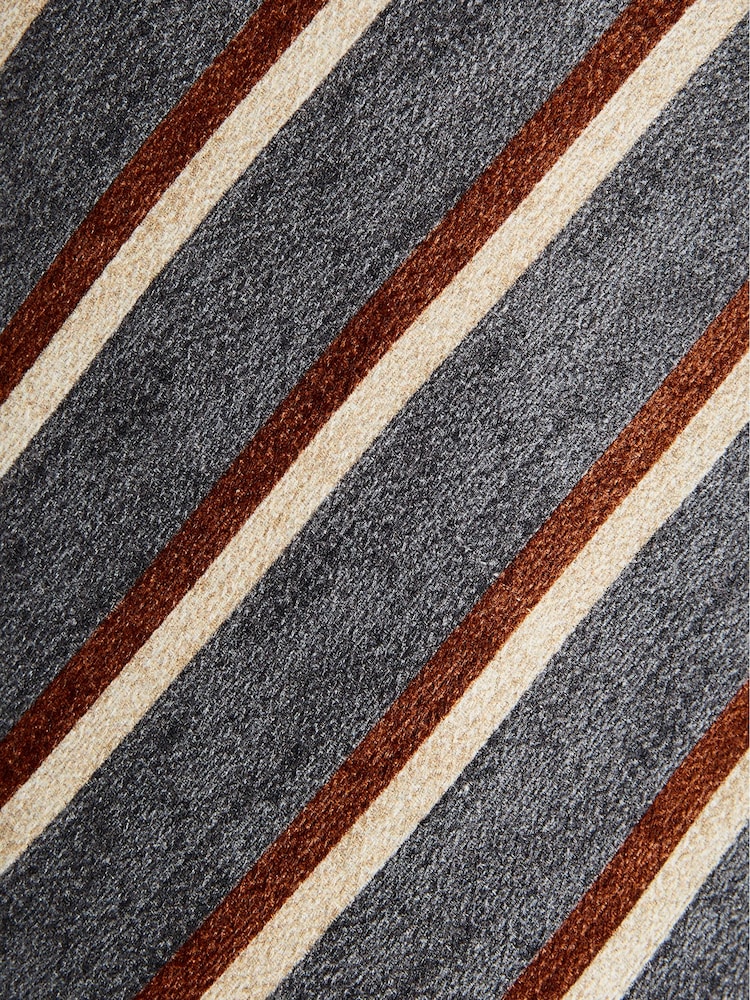 Reiss Airforce Blue Earth Silk Striped Tie - Image 5 of 5