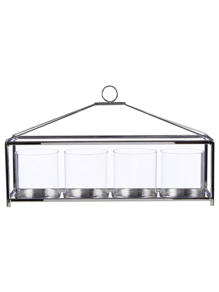 Fifty Five South Silver 4 Hurricane Candle Holder - Image 1 of 2