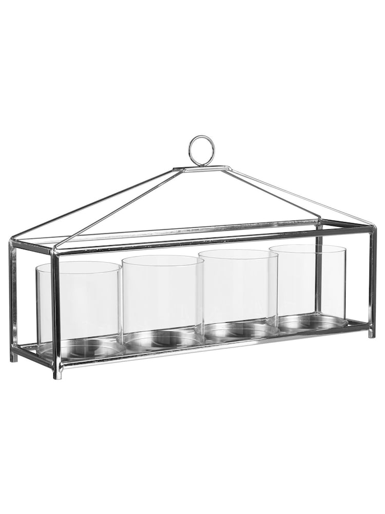 Fifty Five South Silver 4 Hurricane Candle Holder - Image 2 of 2 Fifty Five South Silver 4 Hurricane Candle Holder - Image 2 of 2