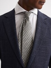 Reiss Grey Mars Silk Polka Dot Tie - Image 3 of 5