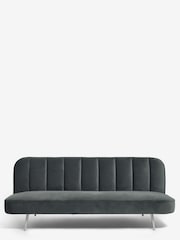 Soft Velvet Dark Grey Stella Click Clack Sofa Bed - Image 4 of 9