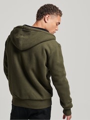 Superdry Green Essential Borg Lined Zip Hoodie - Image 5 of 9