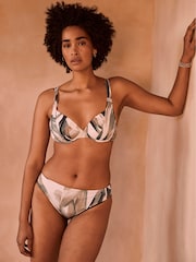 Mint Velvet Ecru/Green Green/Ecru Tummy Control Mid Waist Bikini Brief - Image 1 of 4