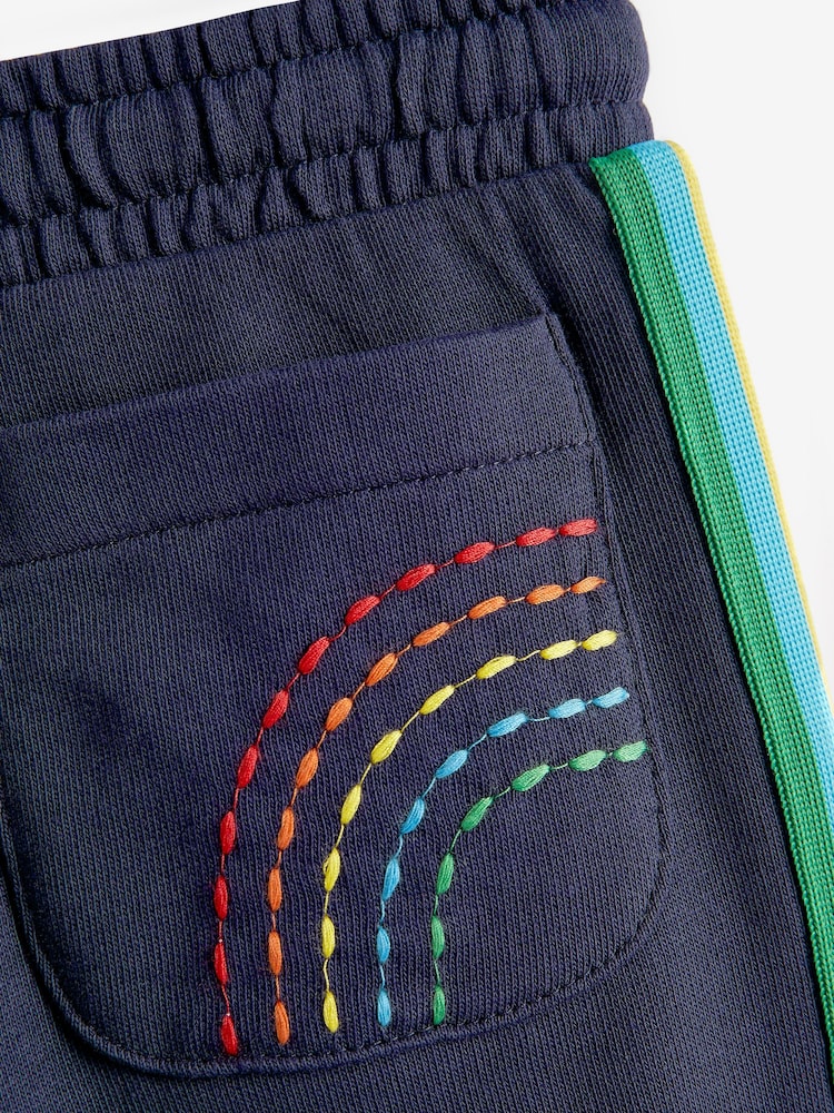 Little Bird by Jools Oliver Navy Rainbow Striped Joggers - Image 10 of 10