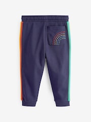 Little Bird by Jools Oliver Navy Rainbow Striped Joggers - Image 8 of 10