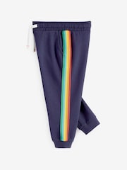 Little Bird by Jools Oliver Navy Rainbow Striped Joggers - Image 9 of 10