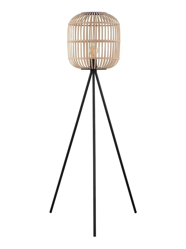 Eglo Black Rattan Bordesley Floor Lamp - Image 2 of 2