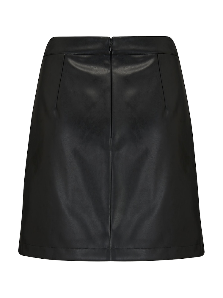 Pour Moi Black Ella Faux Leather Skirt - Image 4 of 4