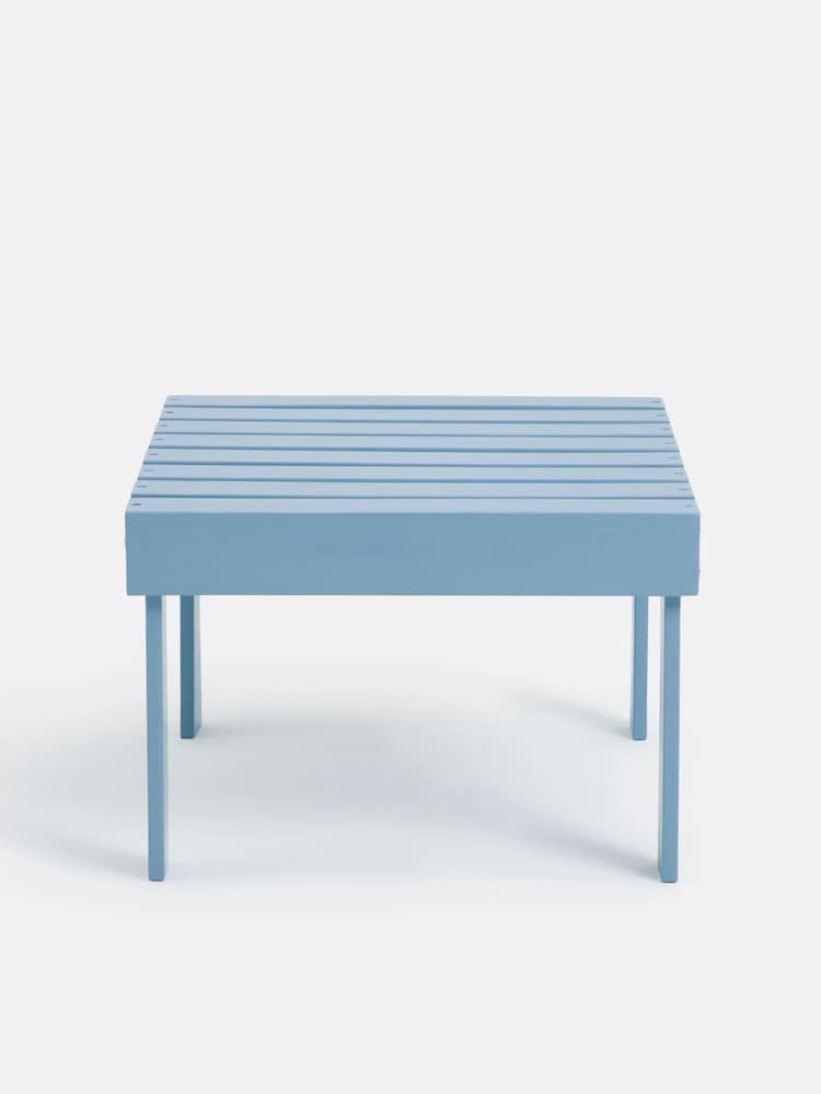 La Redoute Intérieurs GreyBlue Zeda Acacia Footrest Table - Image 2 of 5