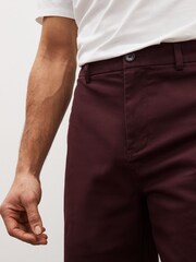 Burgundsko rdeča - Raztegljive chino kratke hlače - Slika 4 iz 7