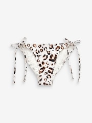 White Animal Tie Side Bikini Bottoms - Image 5 of 5
