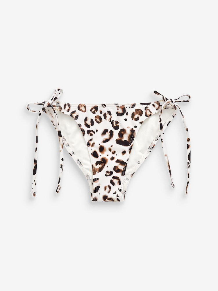 White Animal Tie Side Bikini Bottoms - Image 5 of 5