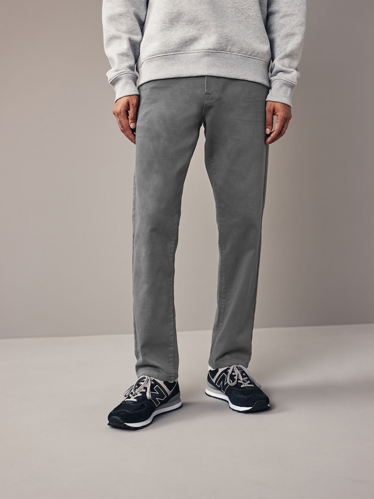 Grey Charcoal Slim Fit Comfort Stretch Jeans - Image 1 of 11