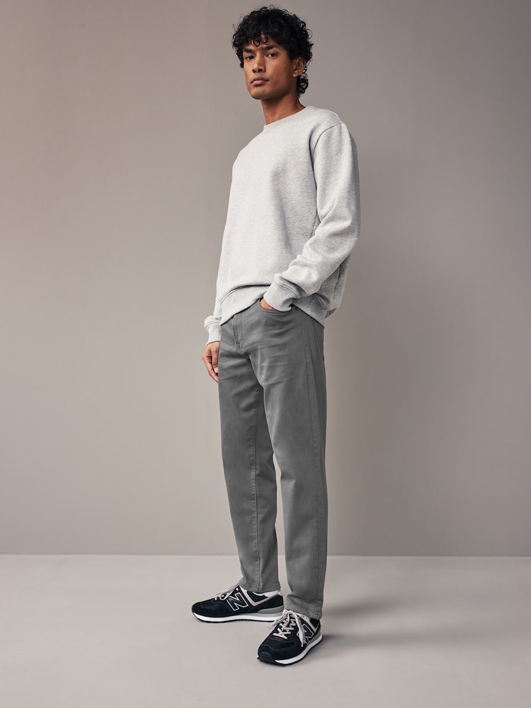 Grey Charcoal Slim Fit Comfort Stretch Jeans - Image 5 of 11