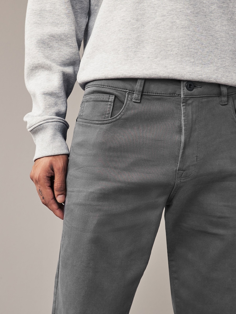 Grey Charcoal Slim Fit Comfort Stretch Jeans - Image 6 of 11