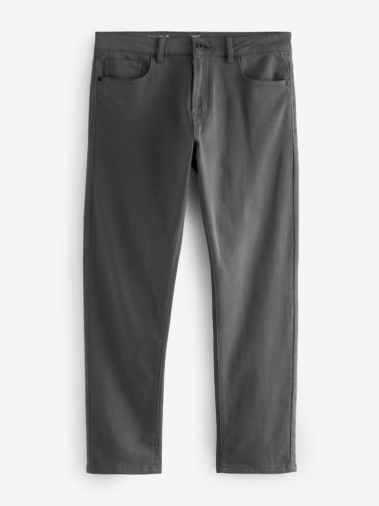 Grey Charcoal Slim Fit Comfort Stretch Jeans - Image 7 of 11