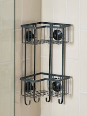 Charcoal Grey Bronx Wire Corner Double Shower Caddy - Image 2 of 3