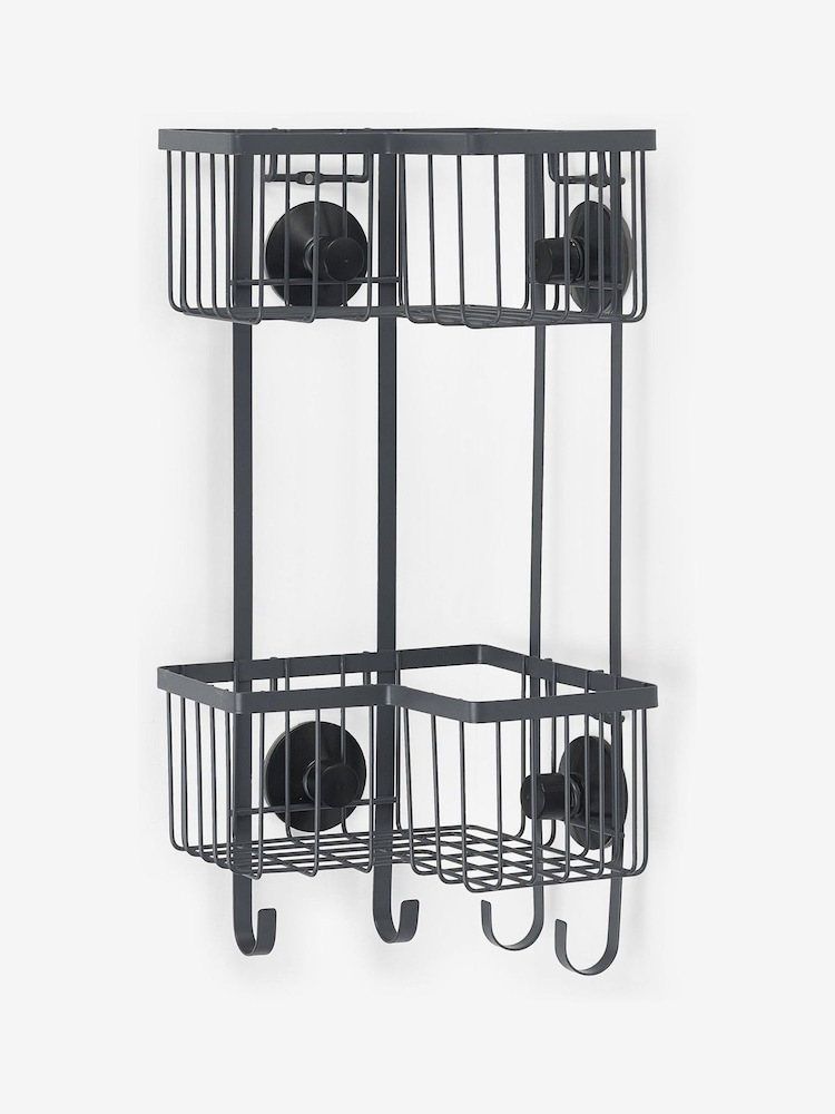 Charcoal Grey Bronx Wire Corner Double Shower Caddy - Image 3 of 3