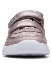 Clarks Pink Multi Fit Leather Kids Trainers - Image 5 of 7