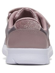 Clarks Pink Multi Fit Leather Kids Trainers - Image 6 of 7