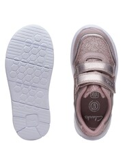 Clarks Pink Multi Fit Leather Kids Trainers - Image 7 of 7