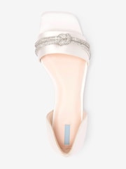 Ivory White Ivory White Forever Comfort Wedding Peep Toe Sparkle Knot Bridal Shoes - Image 4 of 5