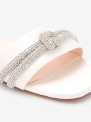 Ivory White Ivory White Forever Comfort Wedding Peep Toe Sparkle Knot Bridal Shoes - Image 5 of 5