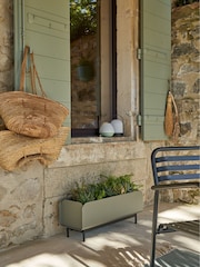 La Redoute Intérieurs Sage Green Fleury Low Metal Planter - Image 1 of 4