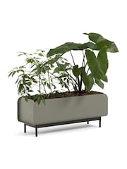 La Redoute Intérieurs Sage Green Fleury Low Metal Planter - Image 3 of 4