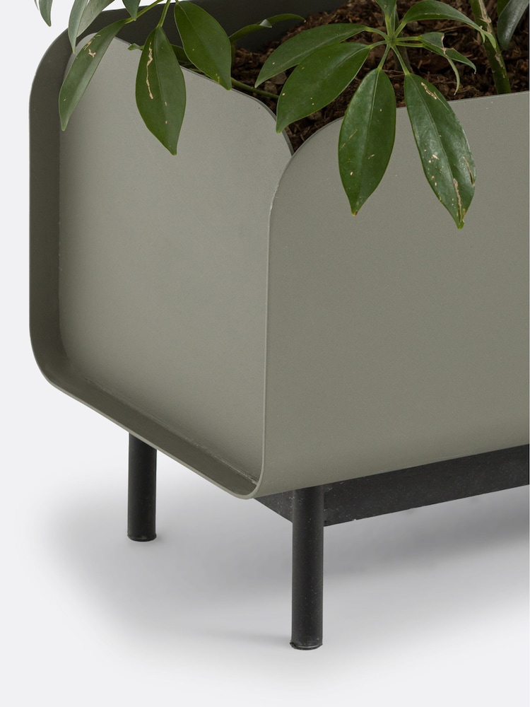 La Redoute Intérieurs Sage Green Fleury Low Metal Planter - Image 4 of 4